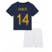 Günstige Frankreich Adrien Rabiot #14 Babykleidung Heim Fussballtrikot Kinder WM 2022 Kurzarm (+ kurze hosen)